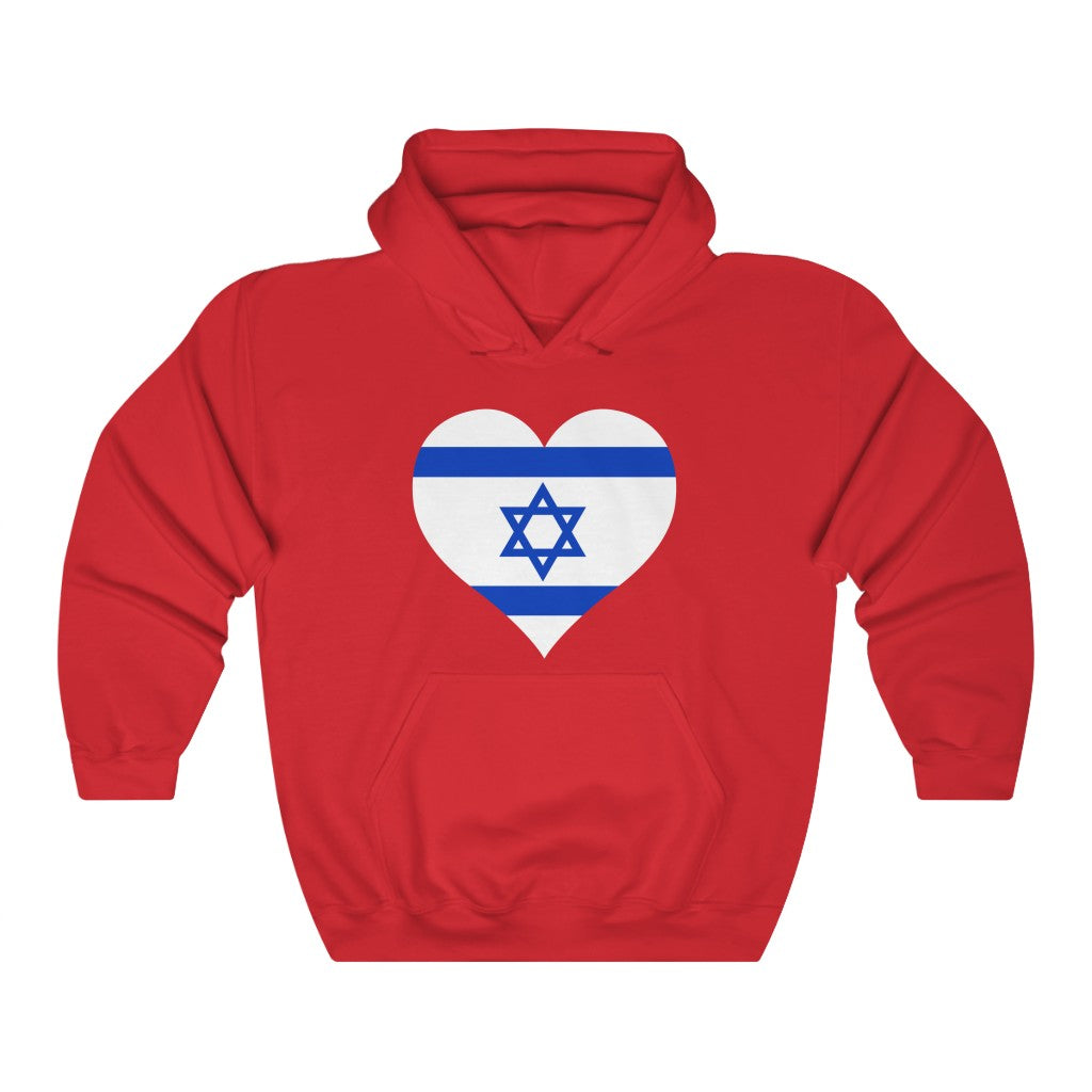 Israel Heart Flag Hoodie Sweatshirt - Unisex