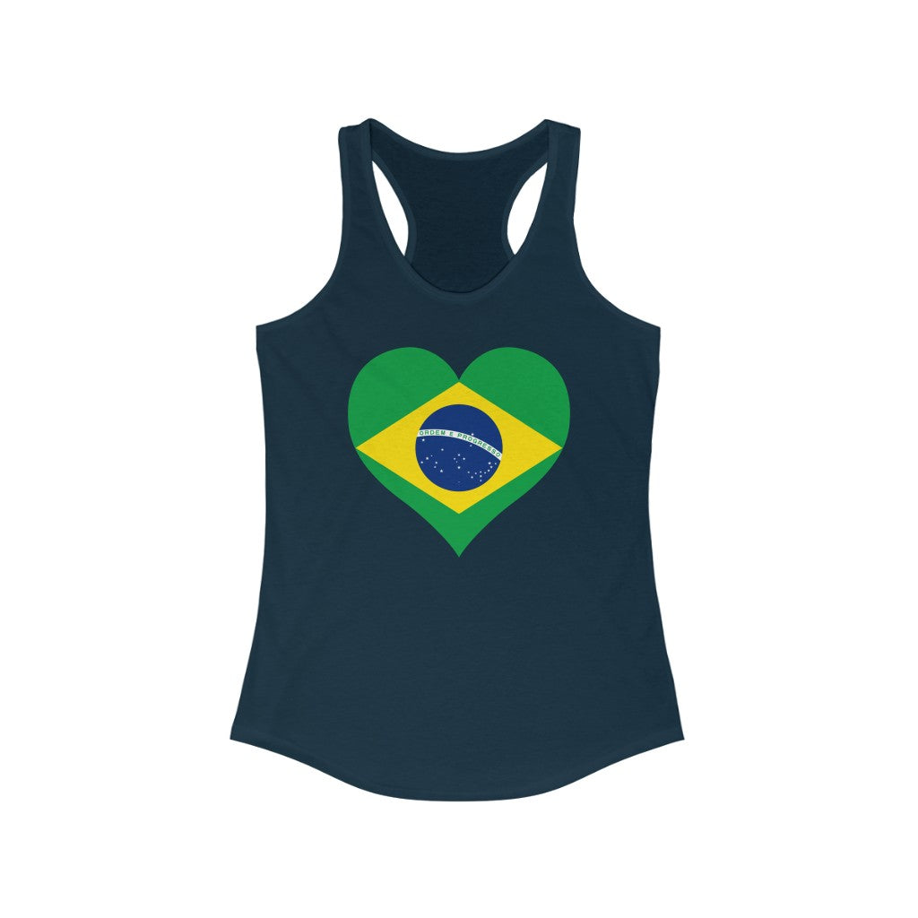 Brazil Heart Flag Tank - Women