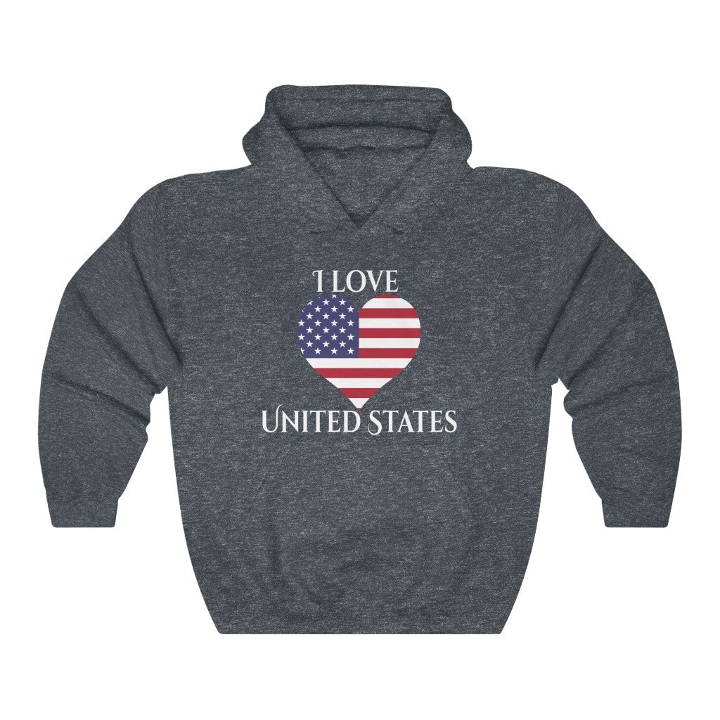 United States of America Heart Flag Hoodie Sweatshirt 2 - Unisex