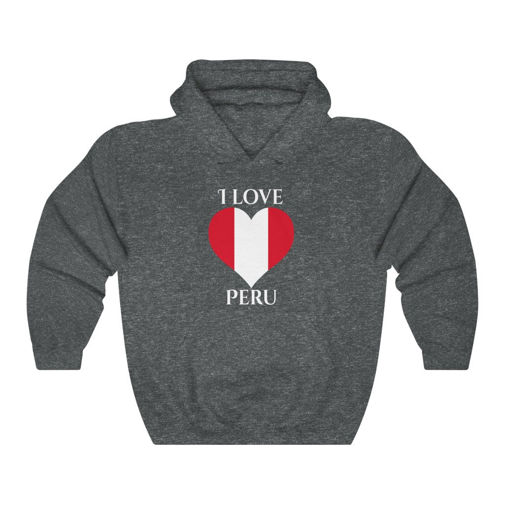 Peru Heart Flag Hoodie Sweatshirt 2 - Unisex