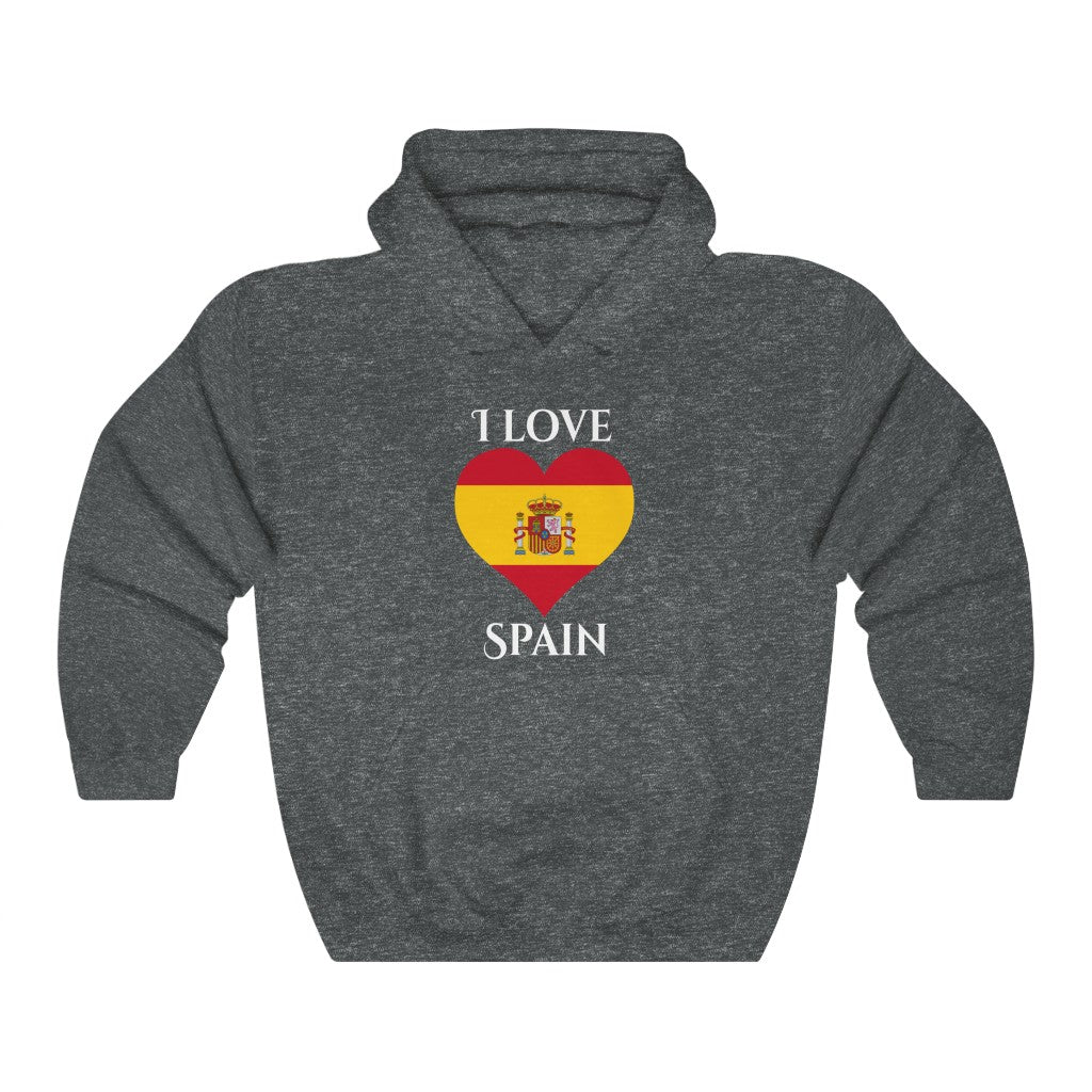 Spain Heart Flag Hoodie Sweatshirt 2 - Unisex