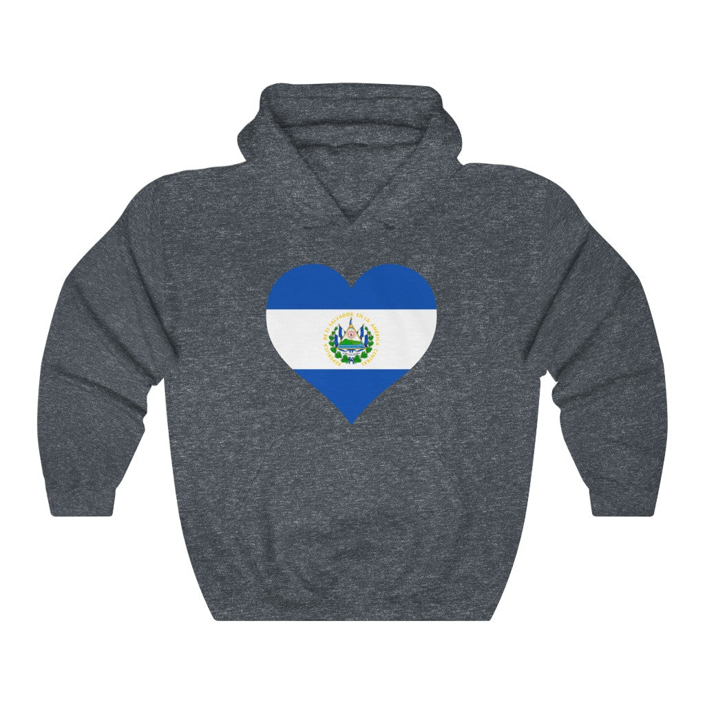 El Salvador Heart Flag Hoodie Sweatshirt - Unisex