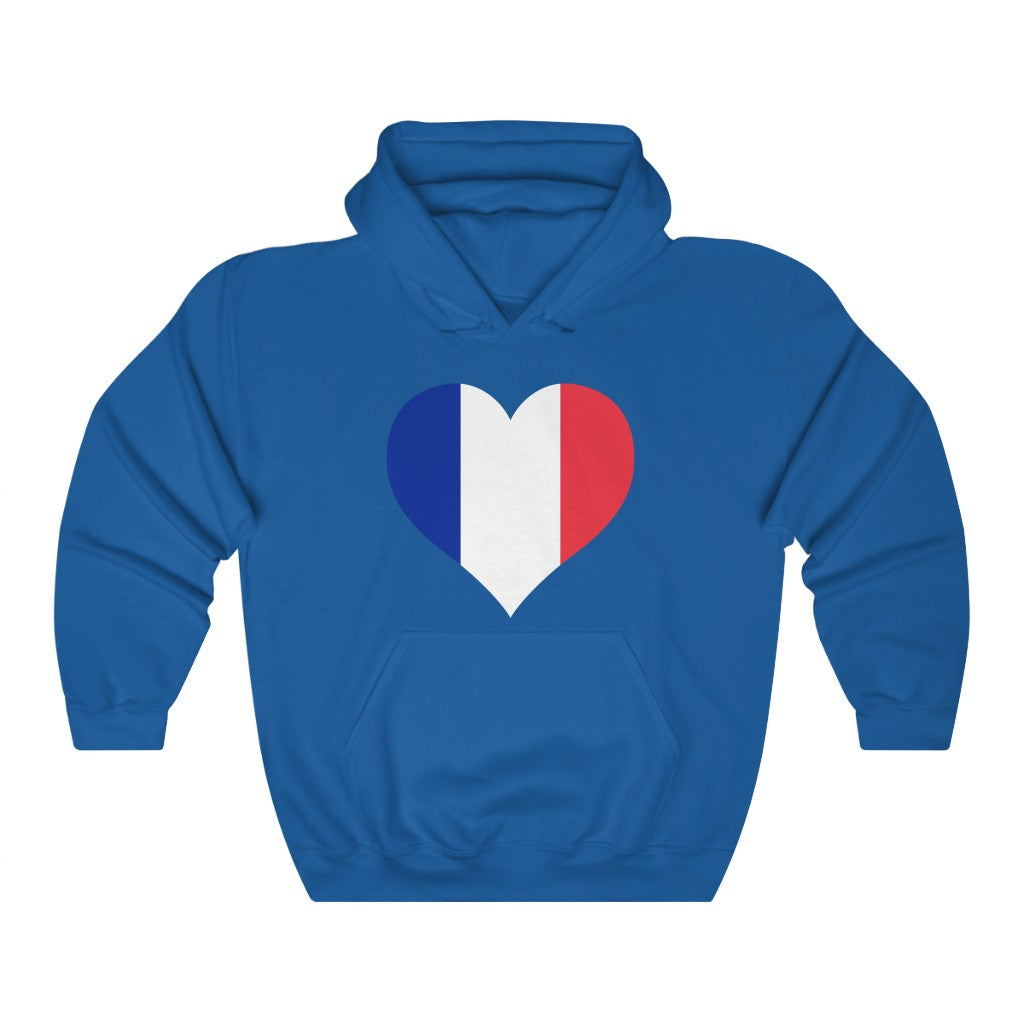 France Heart Flag Hoodie Sweatshirt - Unisex