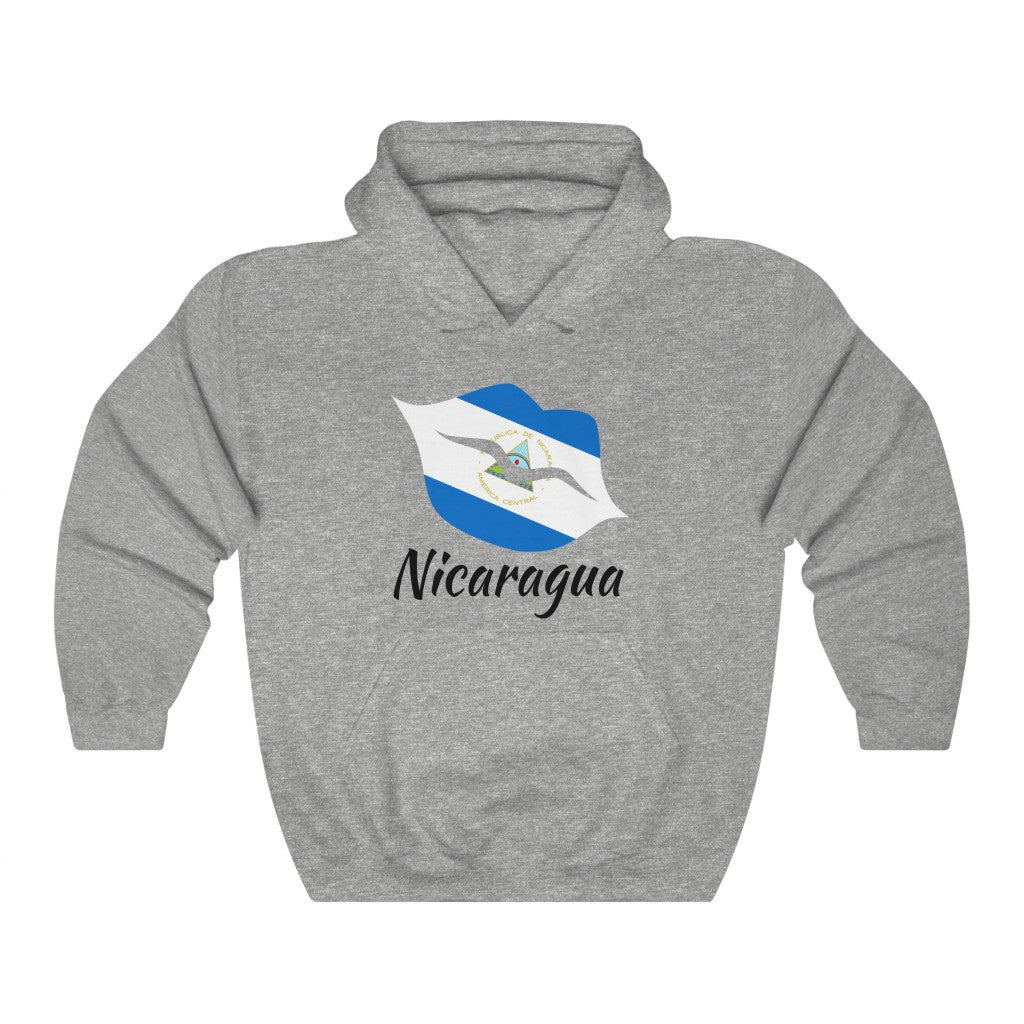 Nicaragua Lips Flag Hoodie Sweatshirt 1 - Unisex