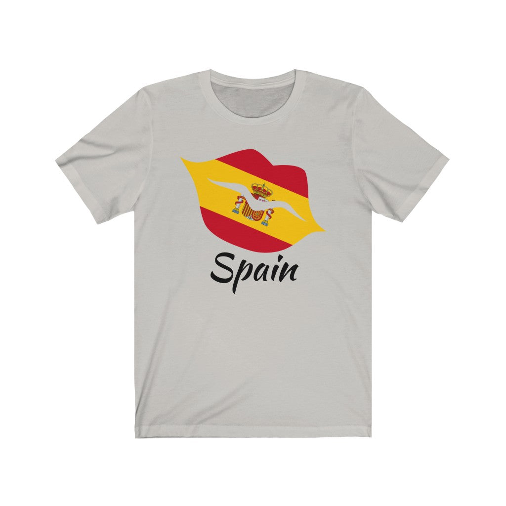 Spain Lips Flag Premium Tee 1 - Unisex