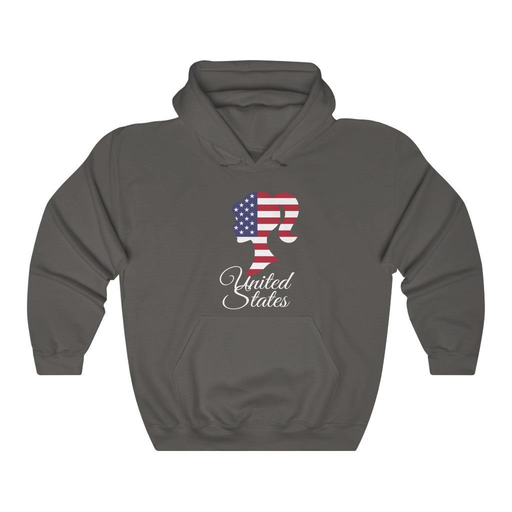 United States of America Girl Flag Hoodie Sweatshirt 2 - Unisex