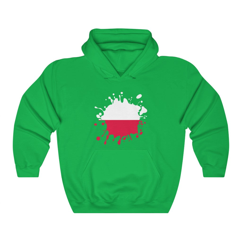 Poland Splat Flag Hoodie Sweatshirt - Unisex