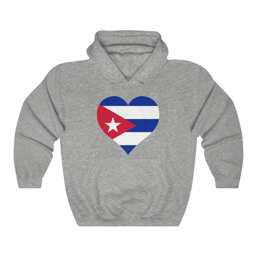 Cuba Heart Flag Hoodie Sweatshirt - Unisex
