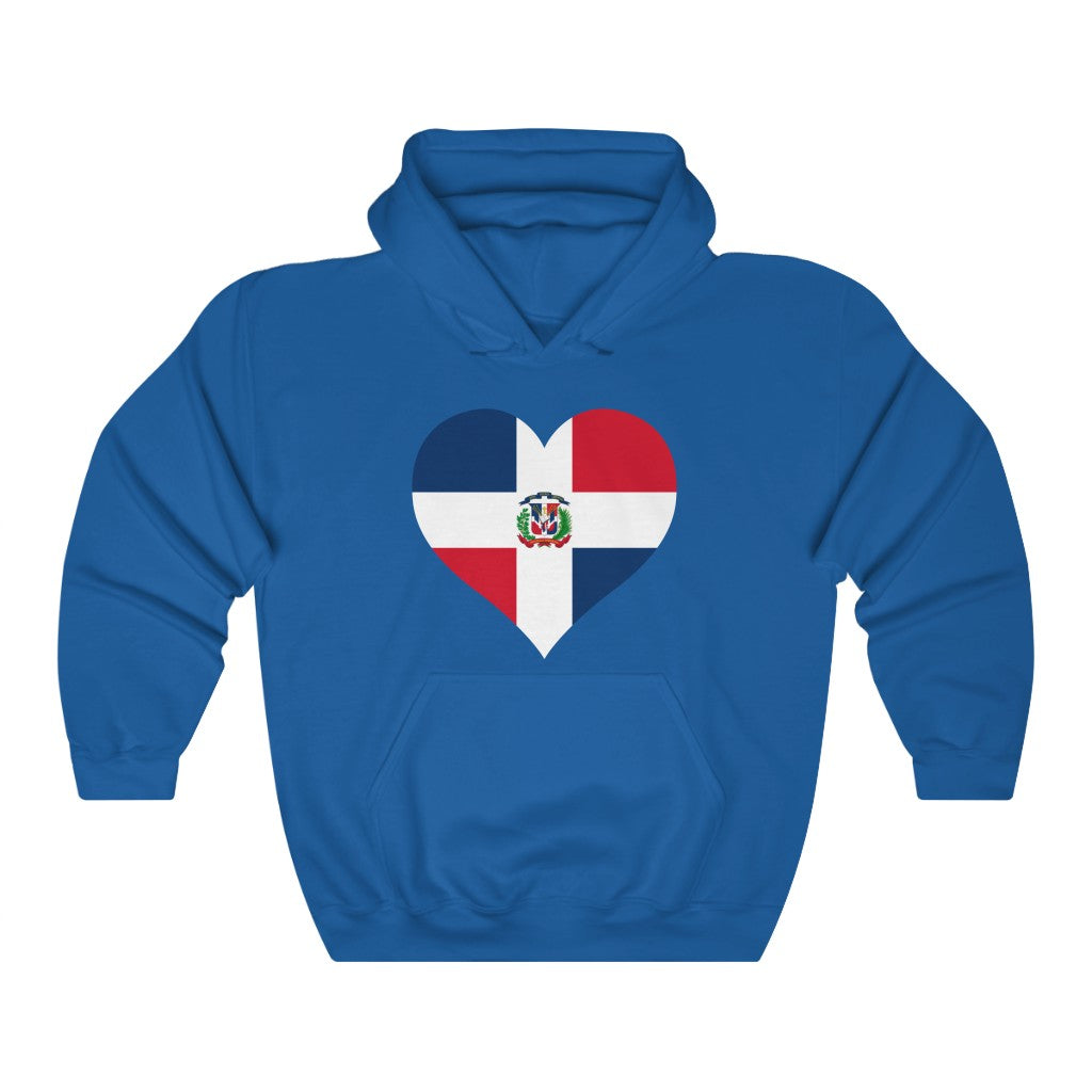 Dominican Republic Heart Flag Hoodie Sweatshirt - Unisex