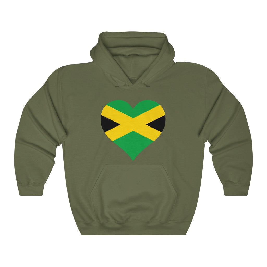 Jamaica Heart Flag Hoodie Sweatshirt - Unisex