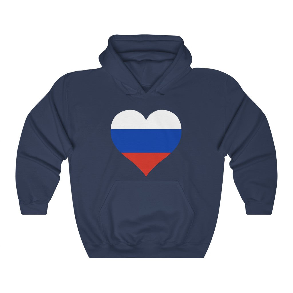 Russia Heart Flag Hoodie Sweatshirt - Unisex