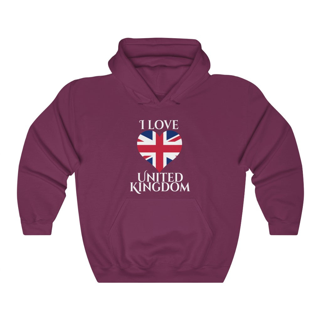 United Kingdom Heart Flag Hoodie Sweatshirt 2 - Unisex