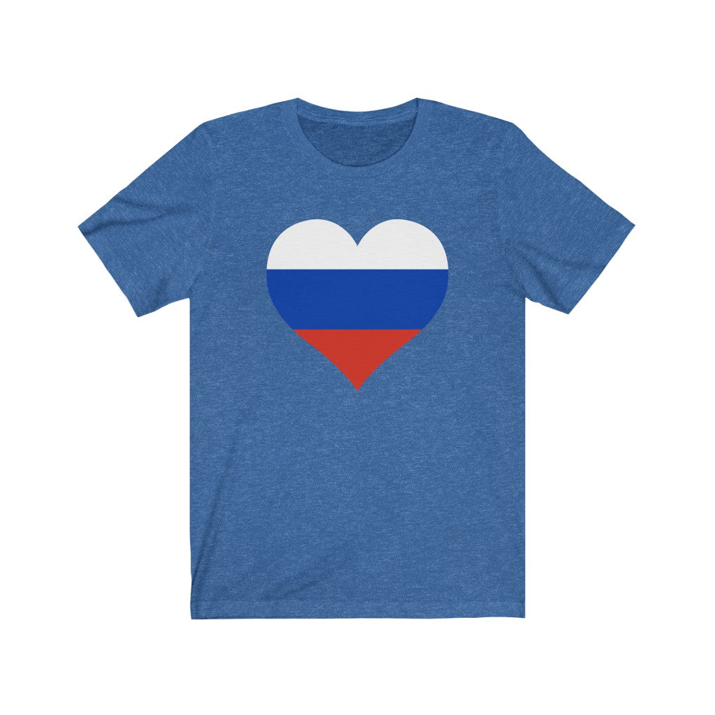 Russia Heart Flag Premium Tee - Unisex