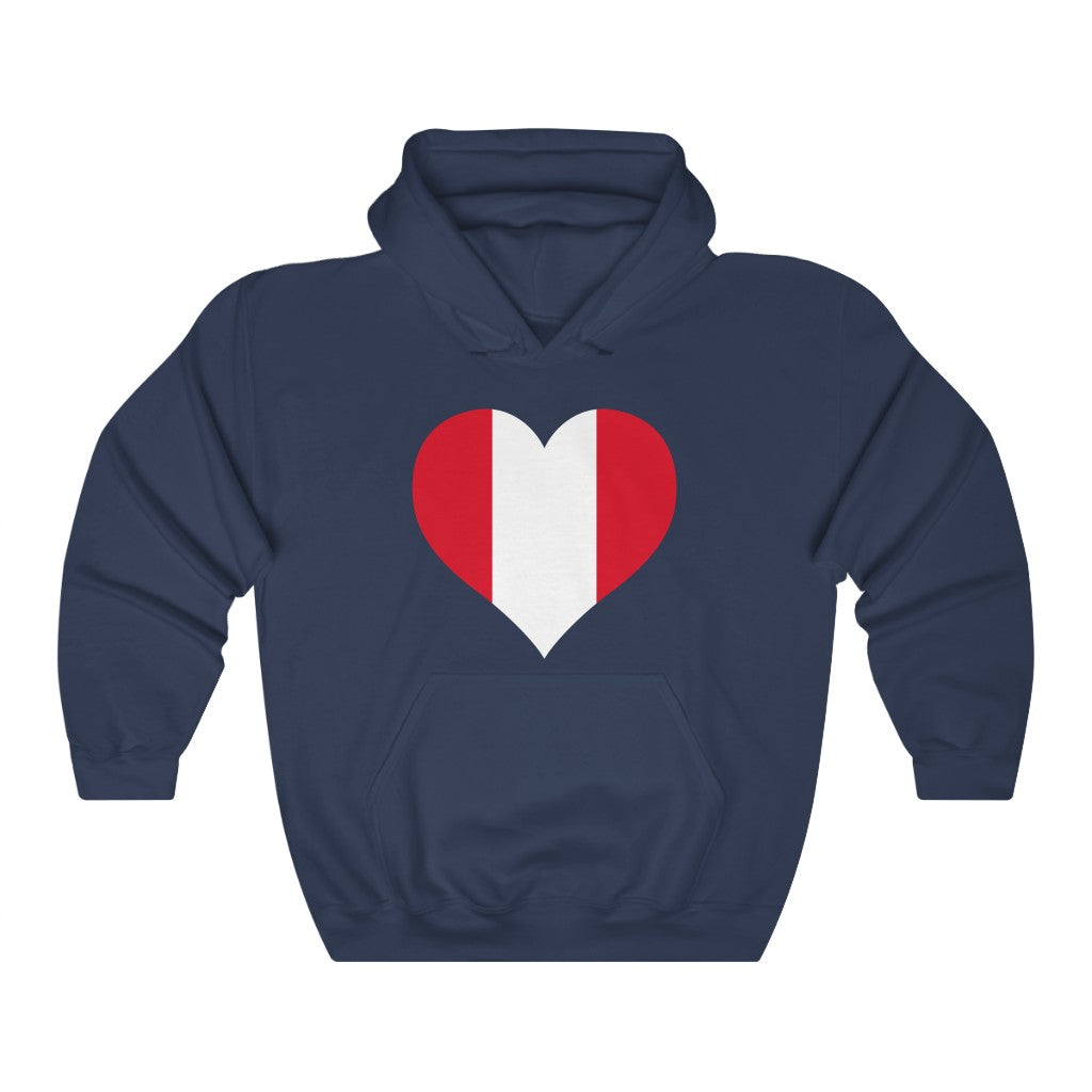 Peru Heart Flag Hoodie Sweatshirt - Unisex