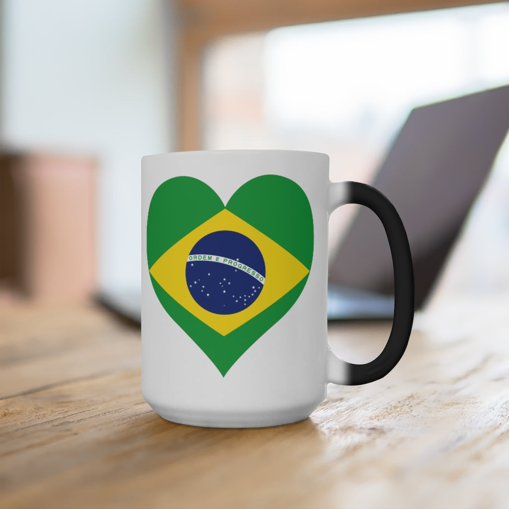 Brazil Heart Color Changing Mug