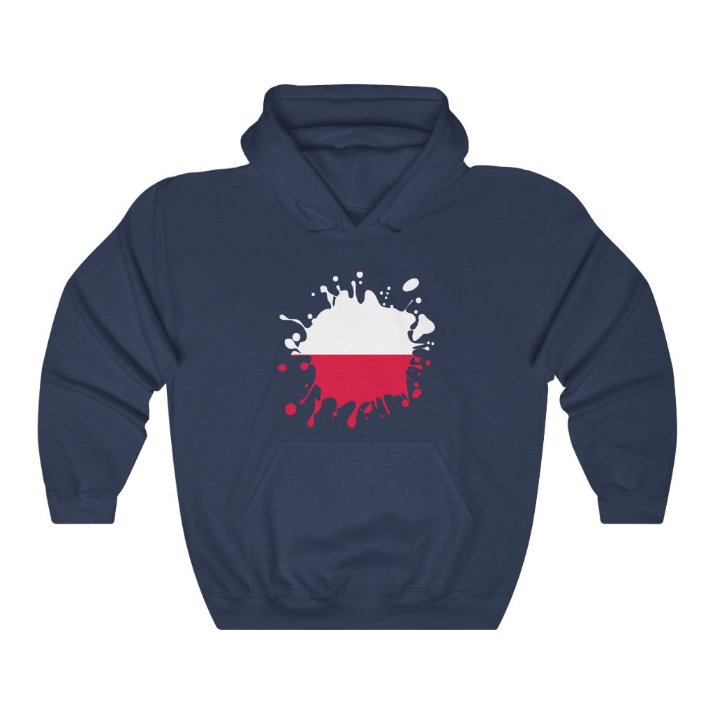 Poland Splat Flag Hoodie Sweatshirt - Unisex