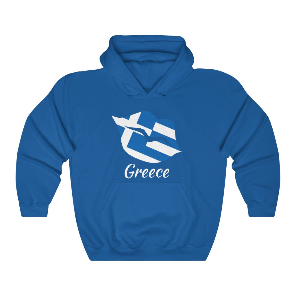 Greece Lips Flag Hoodie Sweatshirt 2 - Unisex