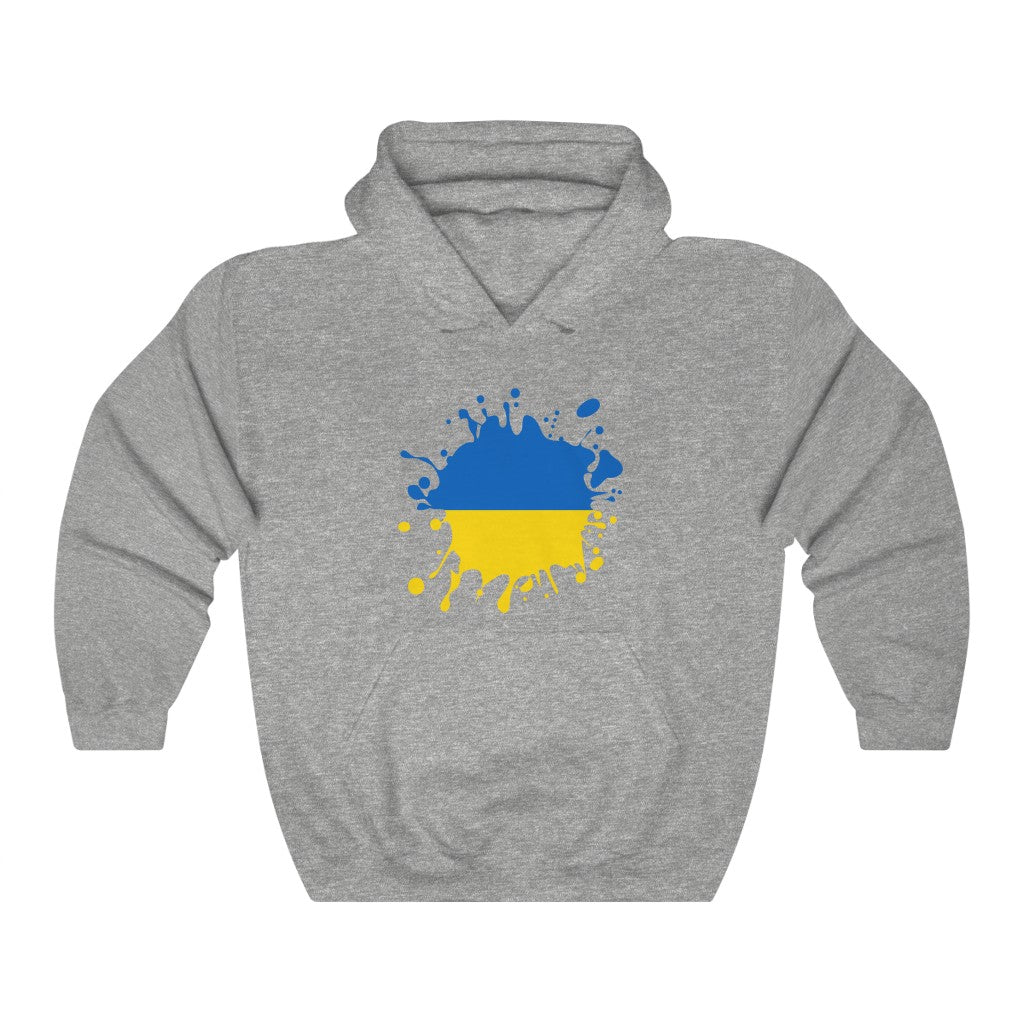 Ukraine Splat Flag Hoodie Sweatshirt - Unisex