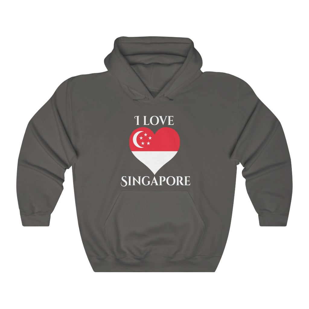 Singapore Heart Flag Hoodie Sweatshirt 2 - Unisex