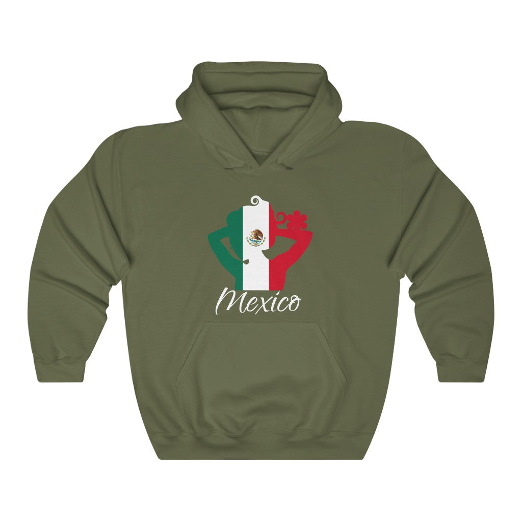 Mexico Lady Flag Hoodie Sweatshirt 2 - Unisex