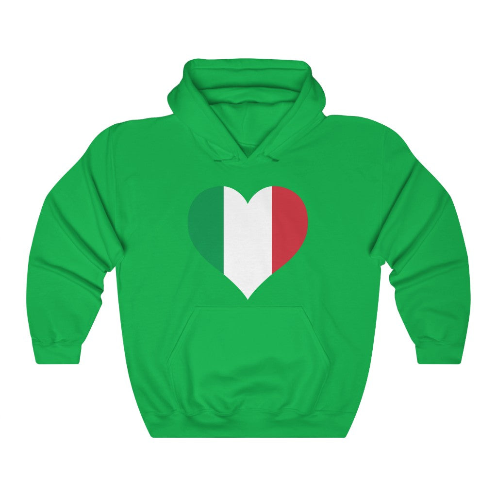 Italy Heart Flag Hoodie Sweatshirt - Unisex