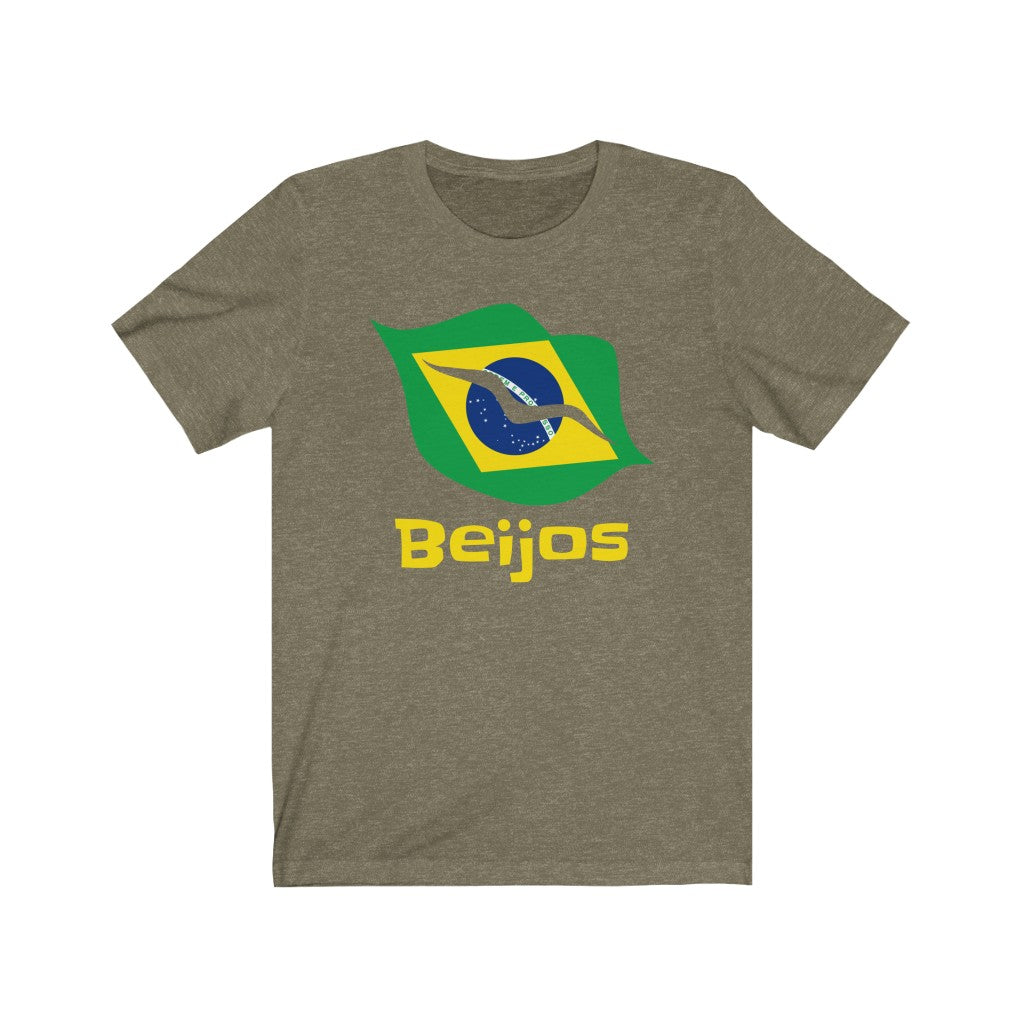 Brazil (Beijos) Lips Flag Premium Tee 1a - Unisex