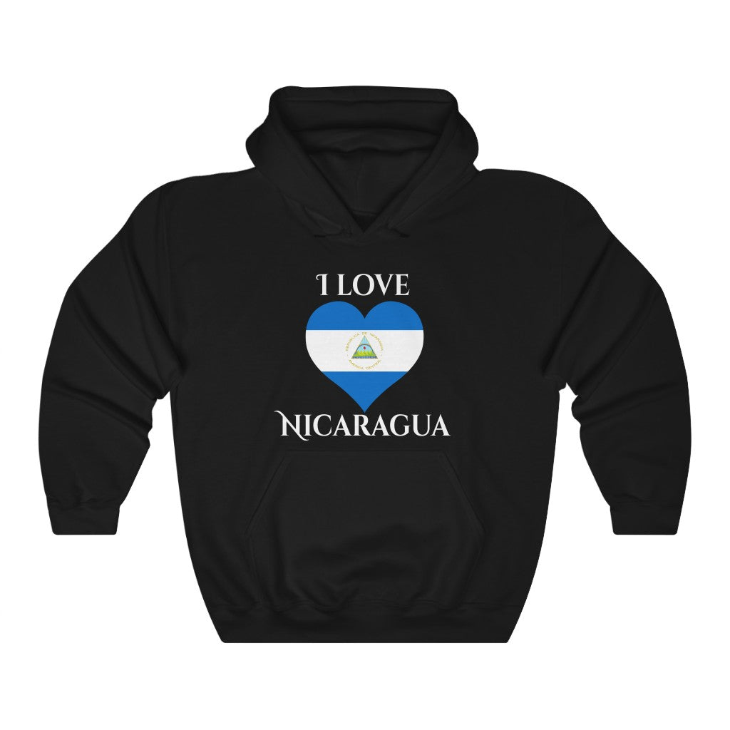 Nicaragua Heart Flag Hoodie Sweatshirt 2 - Unisex