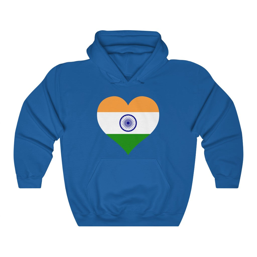 India Heart Flag Hoodie Sweatshirt - Unisex