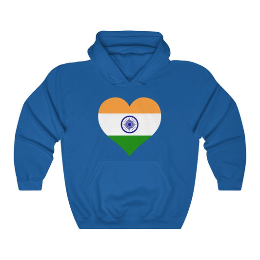 India Heart Flag Hoodie Sweatshirt - Unisex