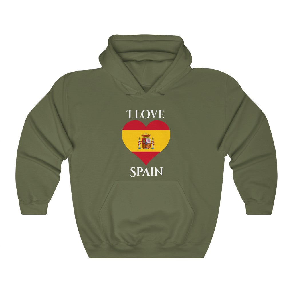 Spain Heart Flag Hoodie Sweatshirt 2 - Unisex
