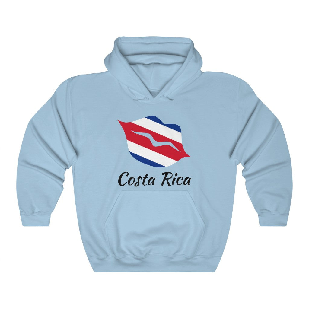 Costa Rica Lips Flag Hoodie Sweatshirt 1 - Unisex