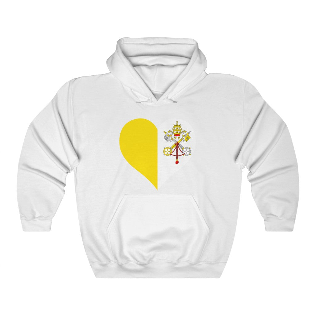 Holy See Heart Flag Hoodie Sweatshirt - Unisex