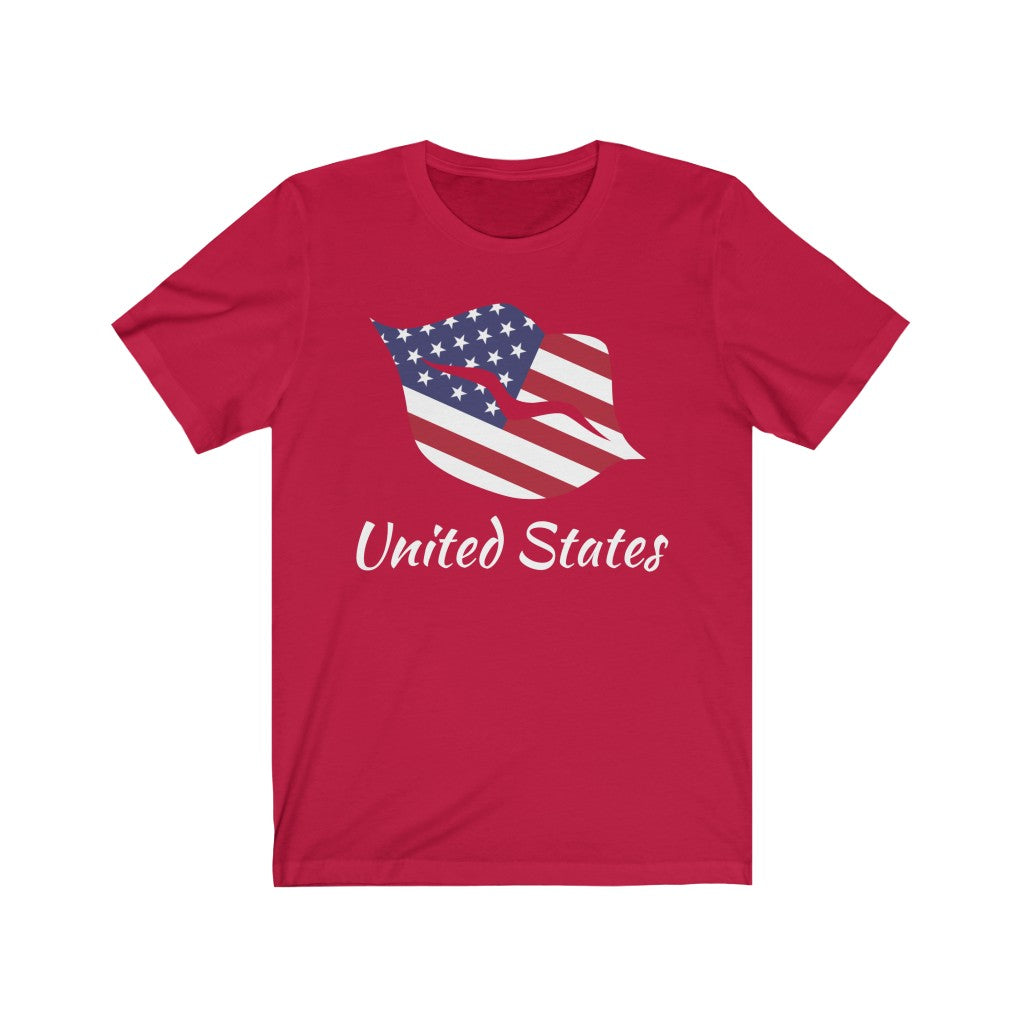 United States of America Lips Flag Premium Tee 2 - Unisex