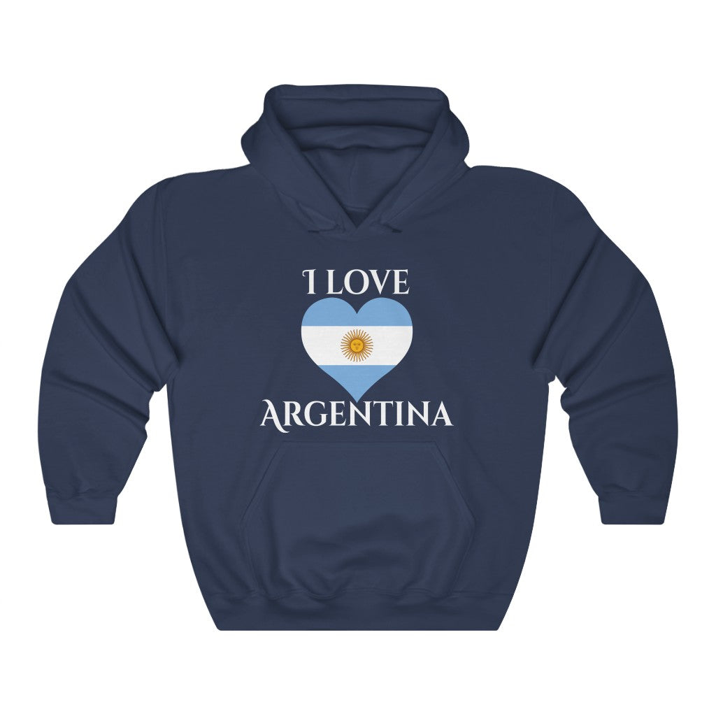 Argentina Heart Flag Hoodie Sweatshirt 2 - Unisex