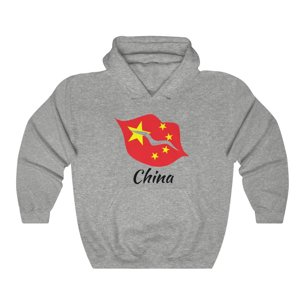 China Lips Flag Hoodie Sweatshirt 1 - Unisex