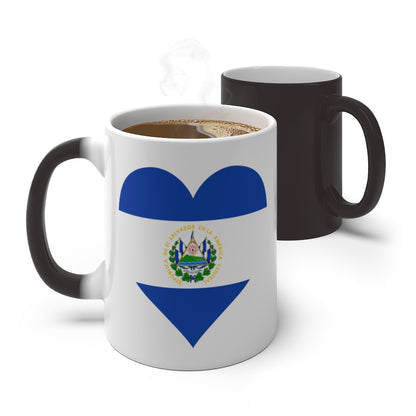 El Salvador Heart Color Changing Mug