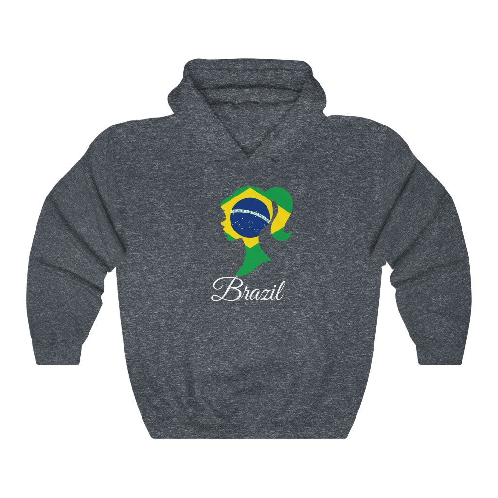 Brazil Girl  Flag Hoodie Sweatshirt 2 - Unisex