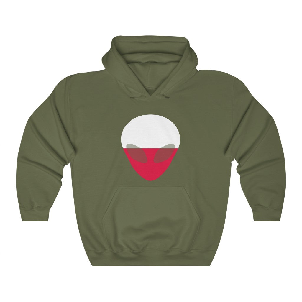 Poland Alien Flag Hoodie Sweatshirt - Unisex