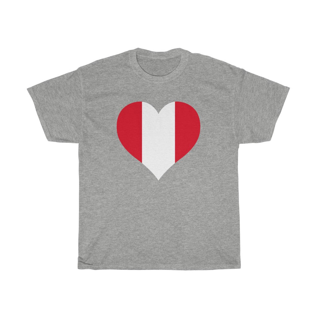 Peru Heart Flag Standard Tee - Unisex