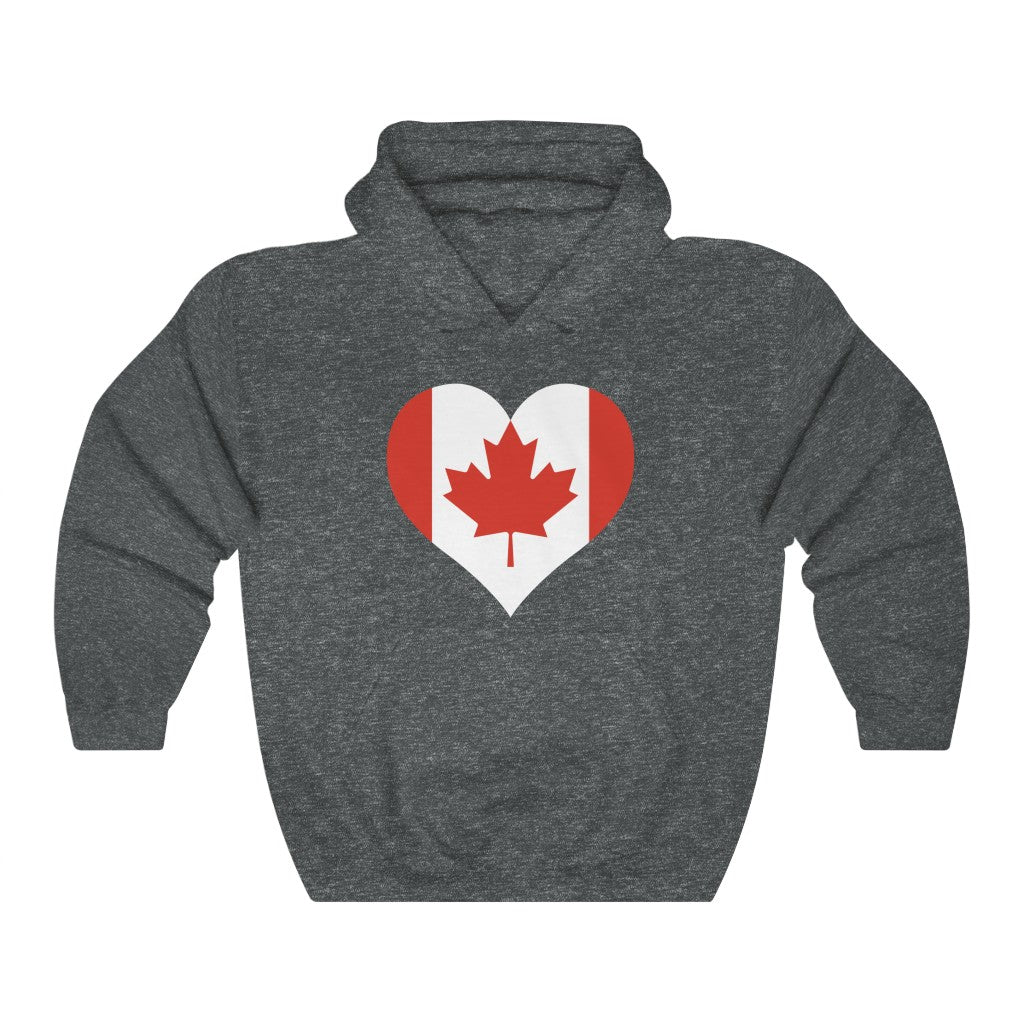 Canada Heart Flag Hoodie Sweatshirt - Unisex