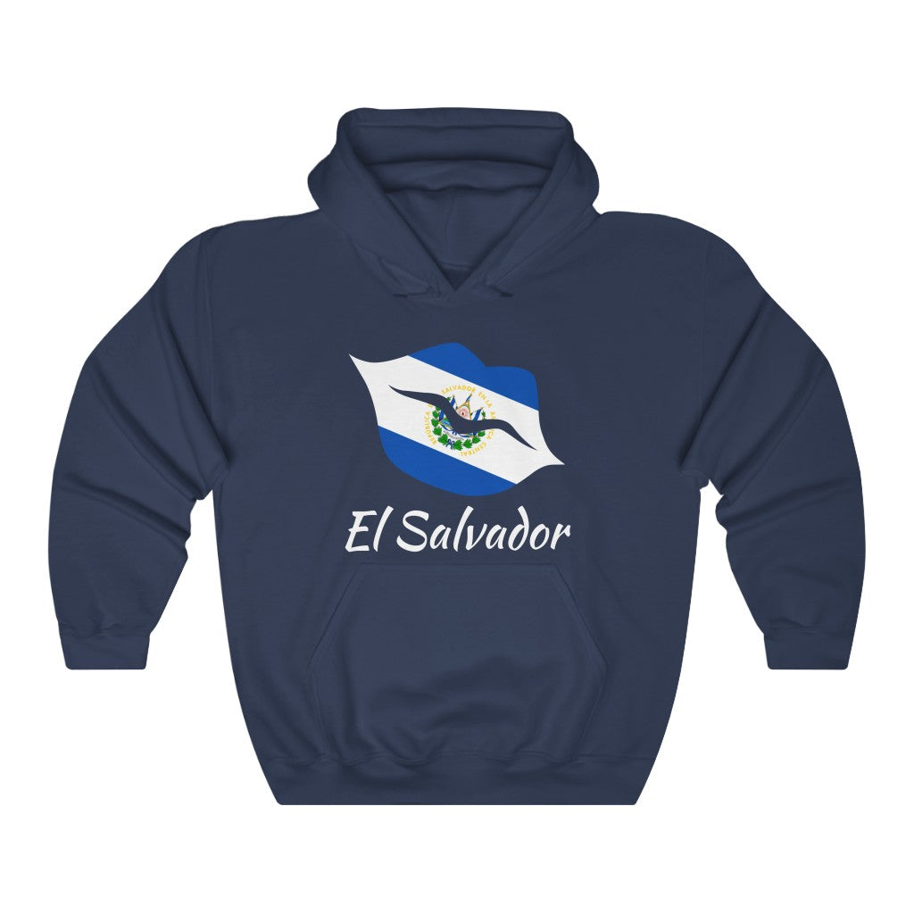 El Salvador Lips Flag Hoodie Sweatshirt 2 - Unisex
