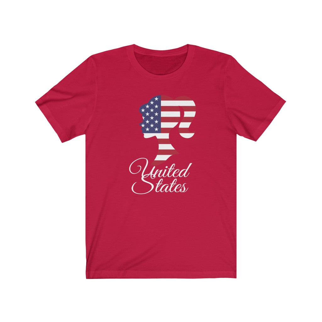 United States of America Girl Flag Premium Tee 2 - Unisex