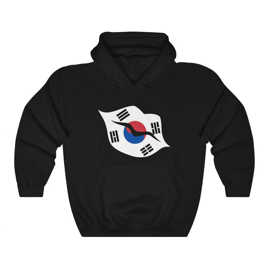 South Korea Lips Flag Hoodie Sweatshirt - Unisex