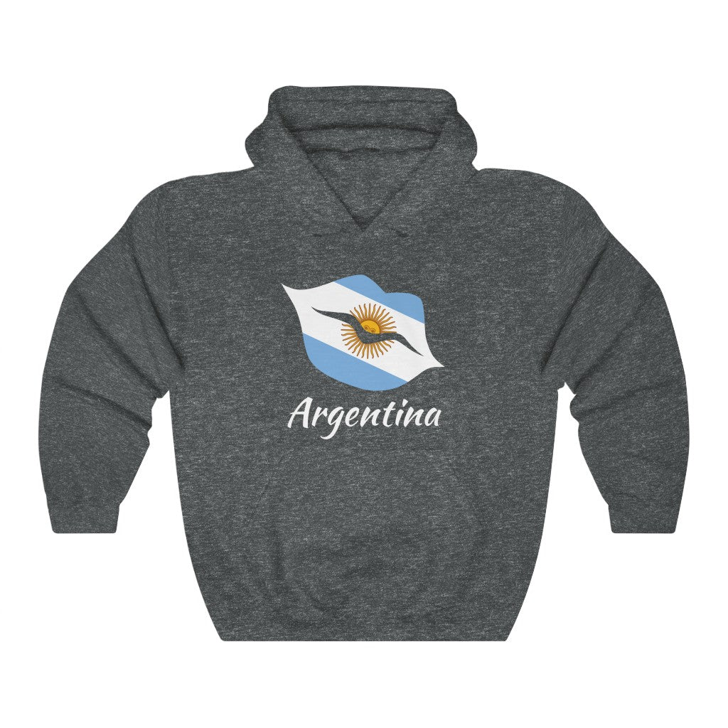 Argentina Lips Flag Hoodie Sweatshirt 2 - Unisex