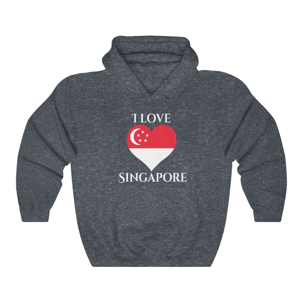Singapore Heart Flag Hoodie Sweatshirt 2 - Unisex