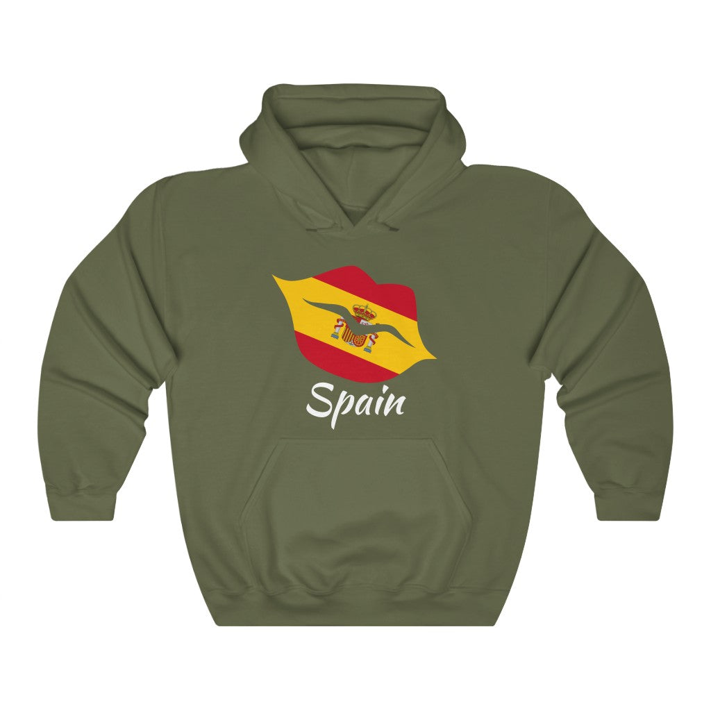 Spain Lips Flag Hoodie Sweatshirt 2 - Unisex