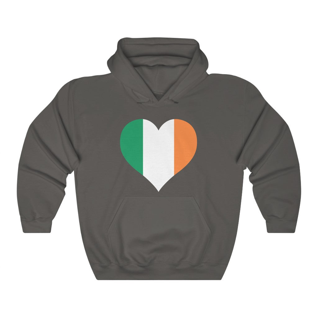 Ireland Heart Flag Hoodie Sweatshirt - Unisex