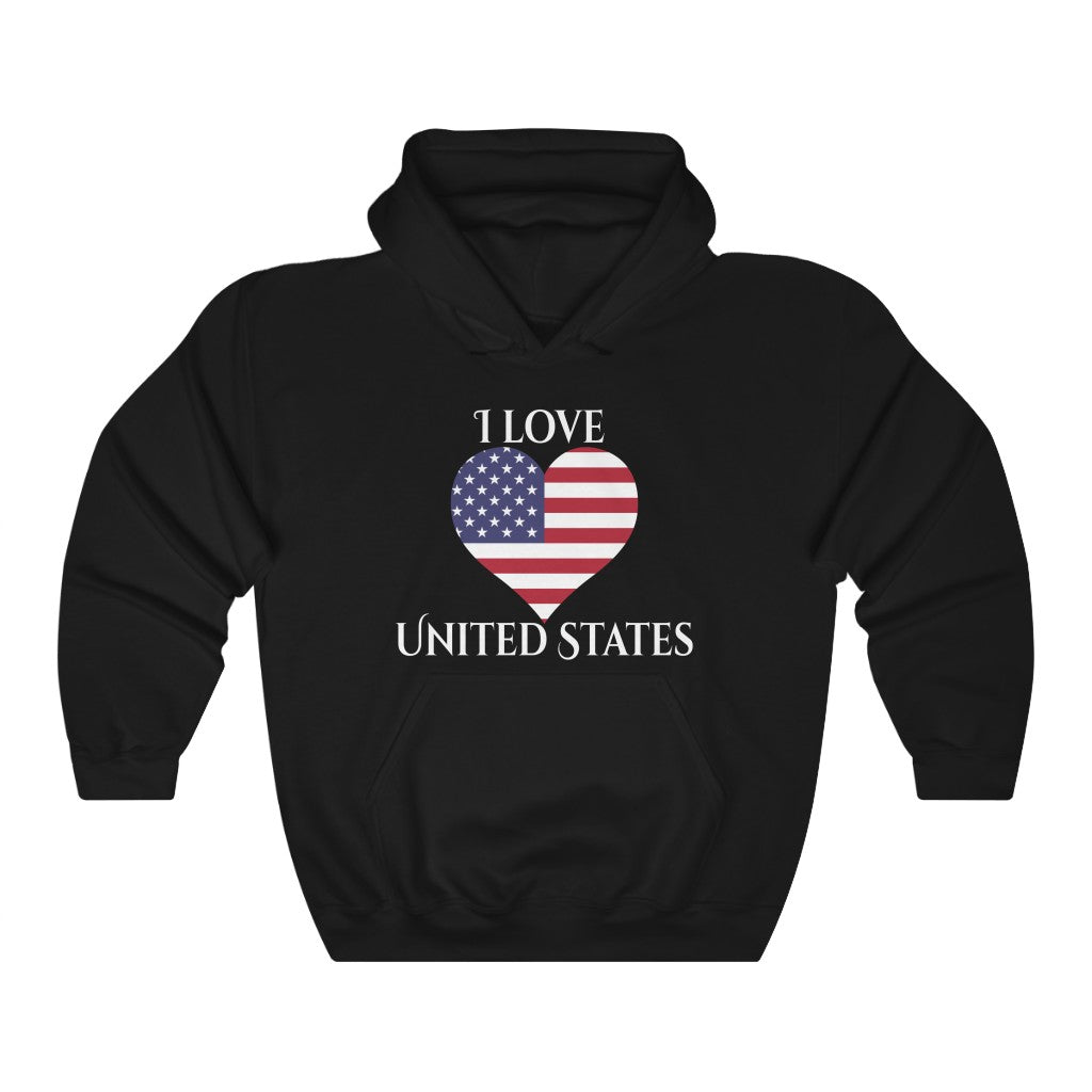 United States of America Heart Flag Hoodie Sweatshirt 2 - Unisex