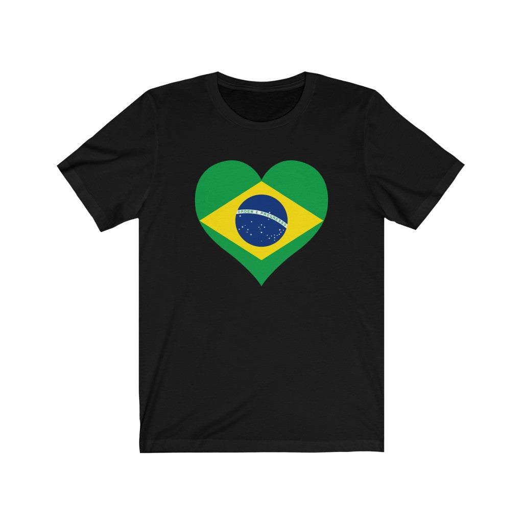 Brazil Heart Flag Premium Tee - Unisex