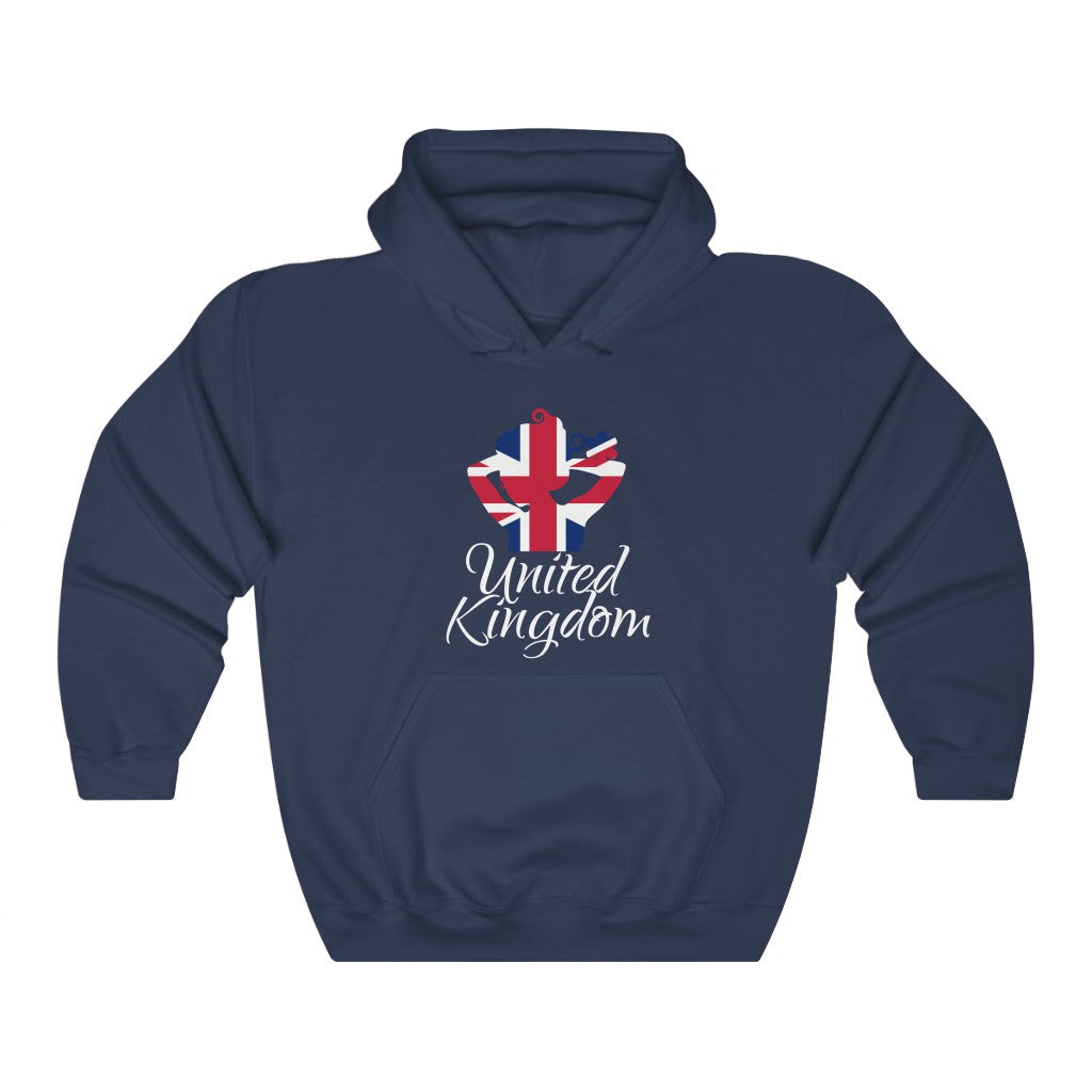 United Kingdom Lady Flag Hoodie Sweatshirt 2 - Unisex